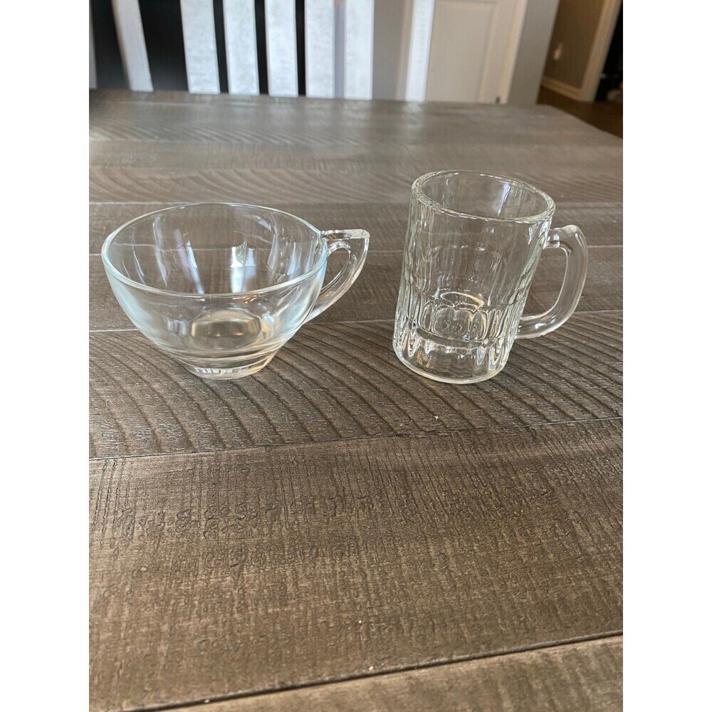 Glass punch cup and mini glass mug bundle
